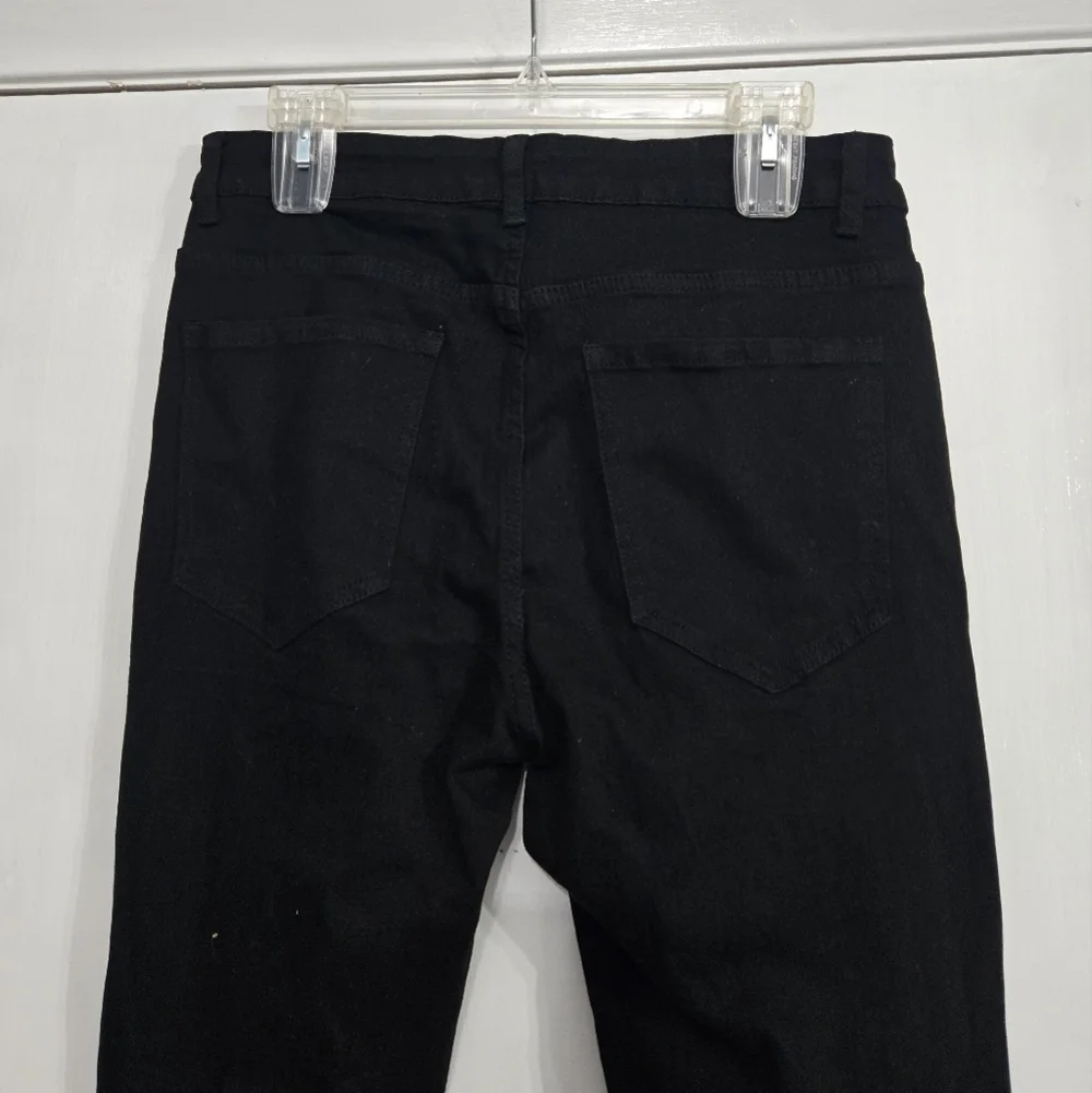 Unbranded Men's Black Distressed Jeans with Green Accents Sz 30
